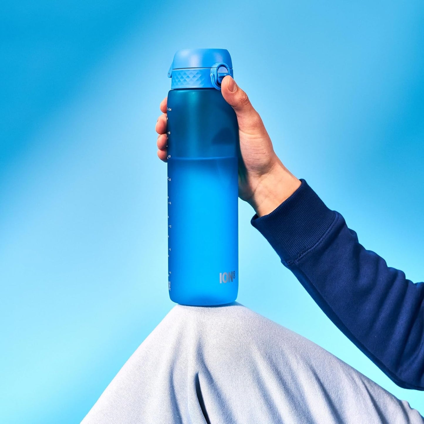 Ion8 1L Water Bottle: Leak Proof, Flip Lid, Carry Handle, Rapid Flow, BPA Free, Dishwasher Safe, Soft Grip - Sports & Gym Friendly, Eco-Friendly Recyclon
