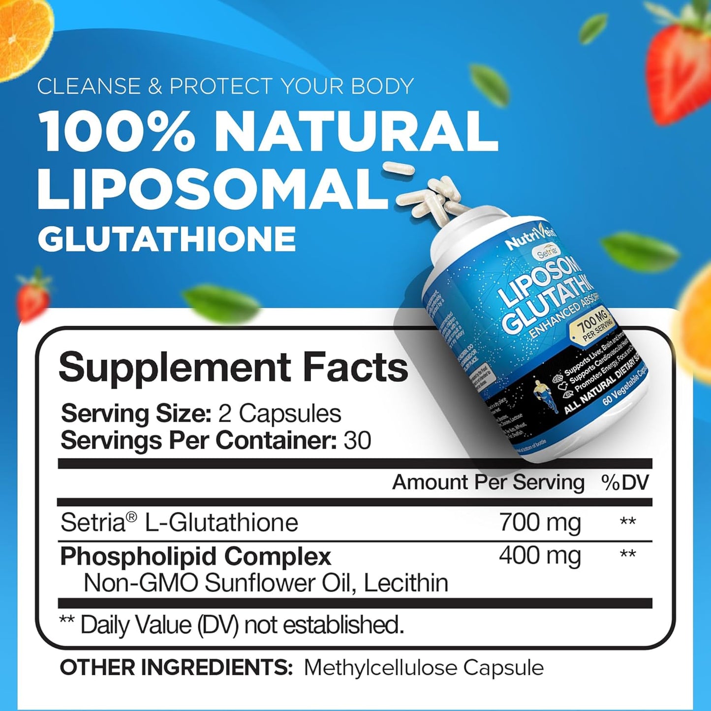 Irish Sea Moss, Ashwagandha, and Liposomal Glutathione Supplement Bundle for Immunity, Mood, Digestion & Detox - Nutrivein Premium Capsules