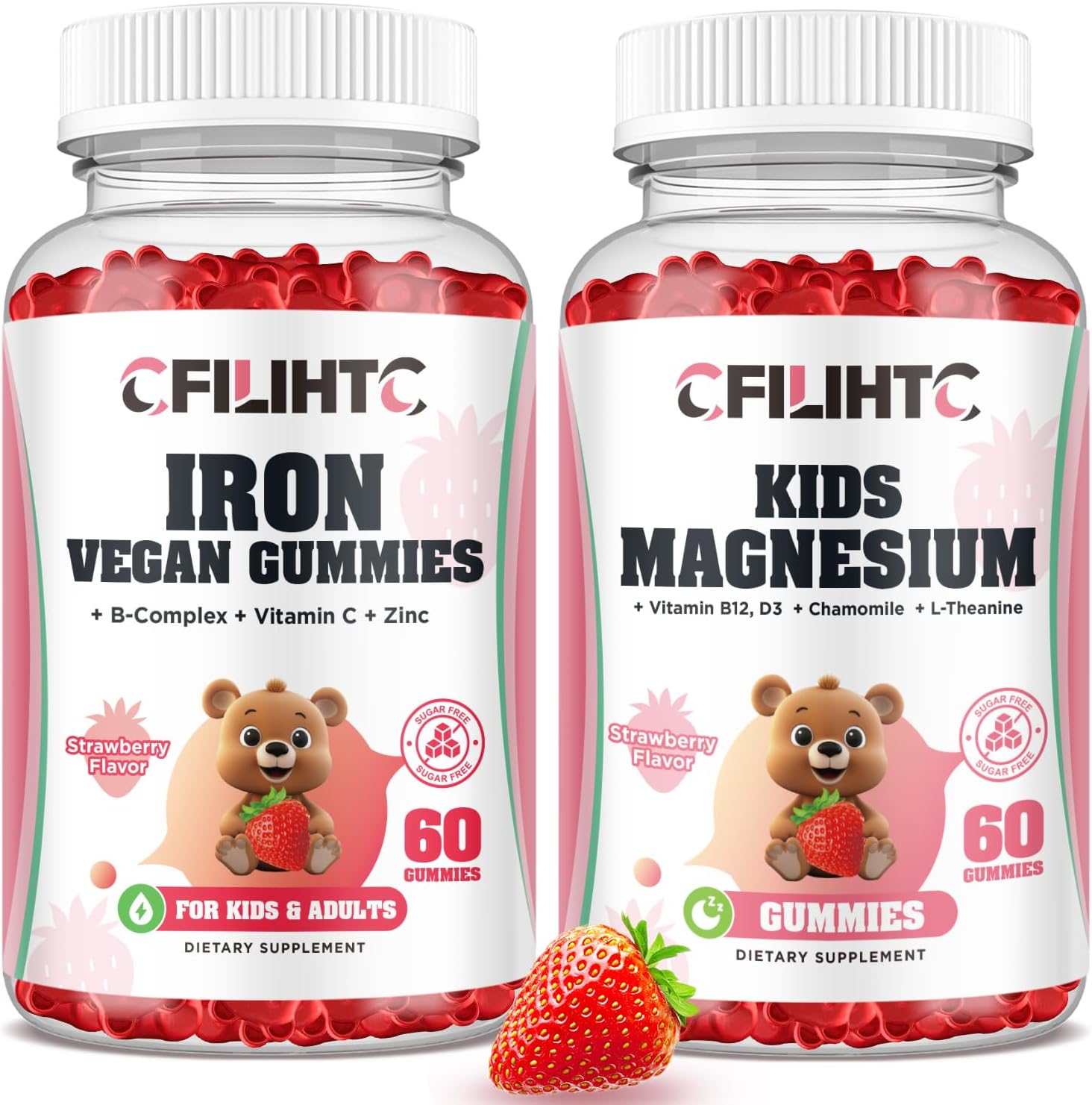 Iron and Magnesium Gummies for Women and Kids - CFILIHTC Supplement for Overall Health and Wellness