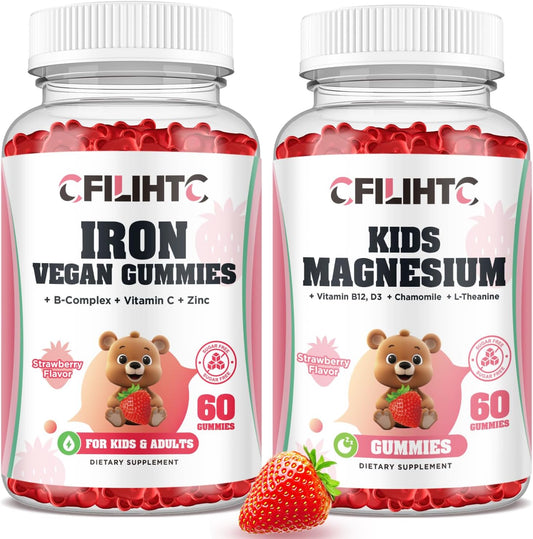 Iron and Magnesium Gummies for Women and Kids - CFILIHTC Supplement for Overall Health and Wellness