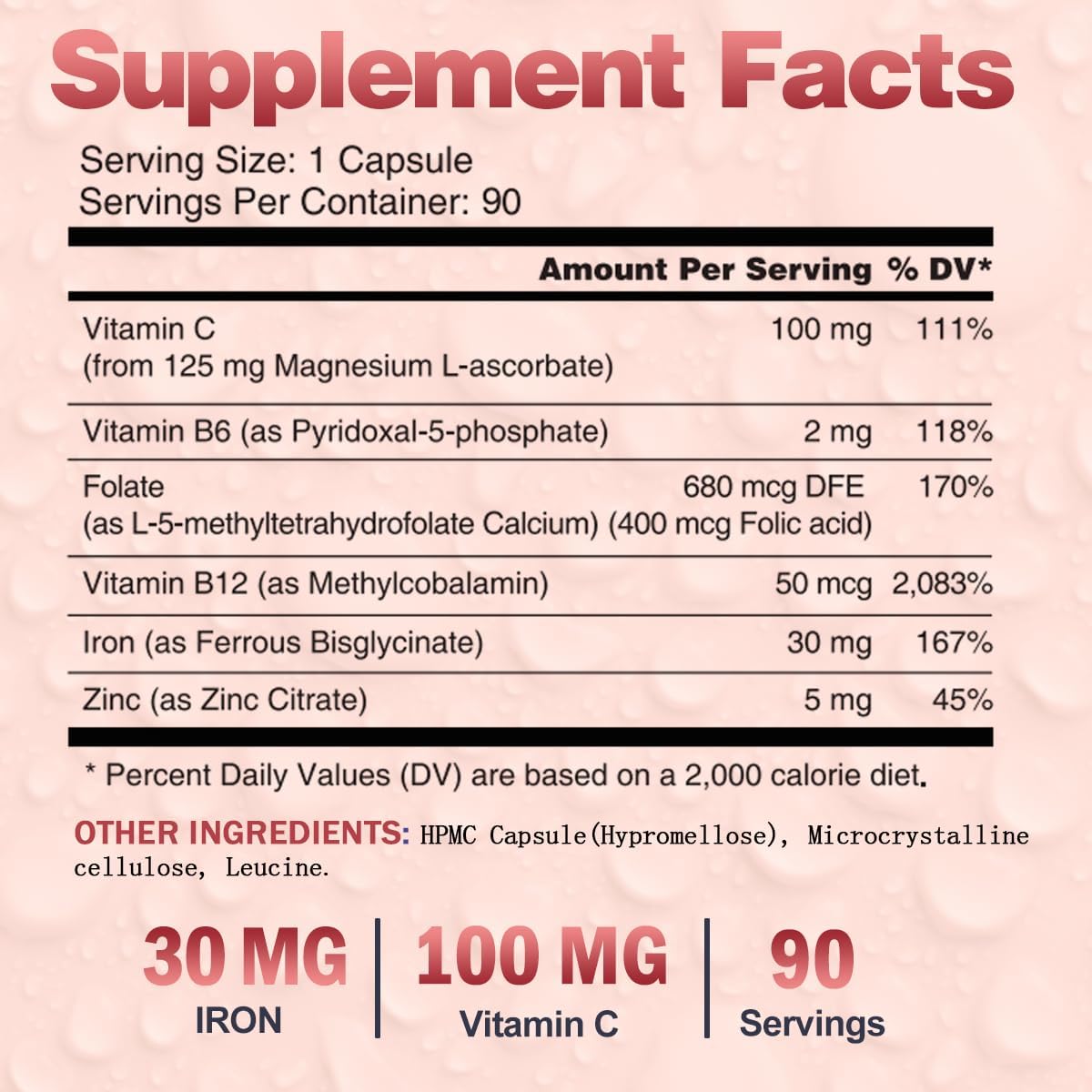 Iron Bisglycinate 30MG & VEGEPOWER Vegan Iron Gummies | Blood Builder Support for Adults & Kids - 180 Count