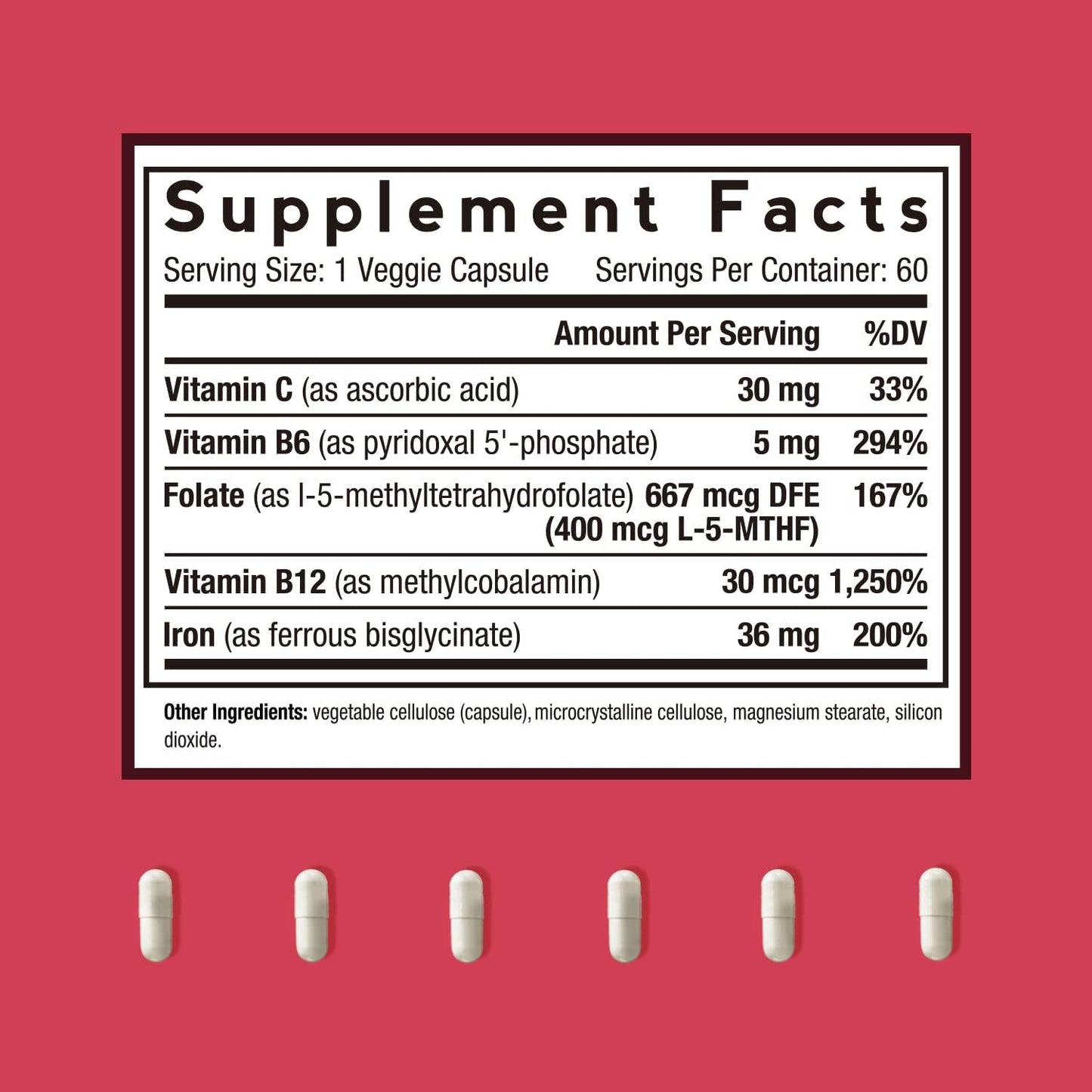 Iron Bisglycinate & Krill Oil Bundle for Blood, Energy, Joint, Brain, and Eye Health Support - Gluten-Free with Probiotics - 60 Capsules & 60 Softgels