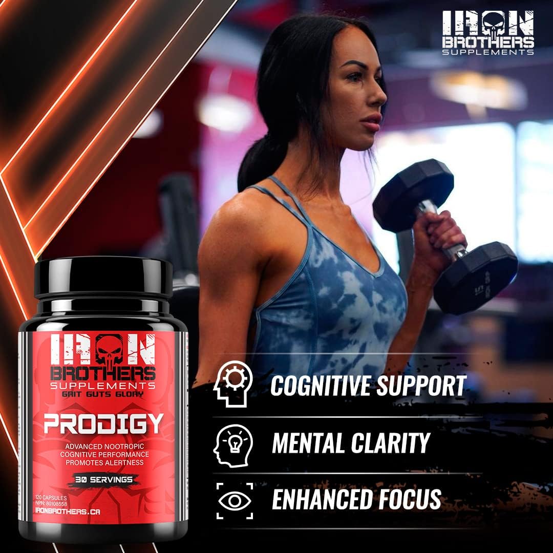 Iron Brothers Brain Boosting Supplement with Lion's Mane & CDP-Choline - Nootropic for Focus, Energy, Memory, and Concentration - 120 Capsules