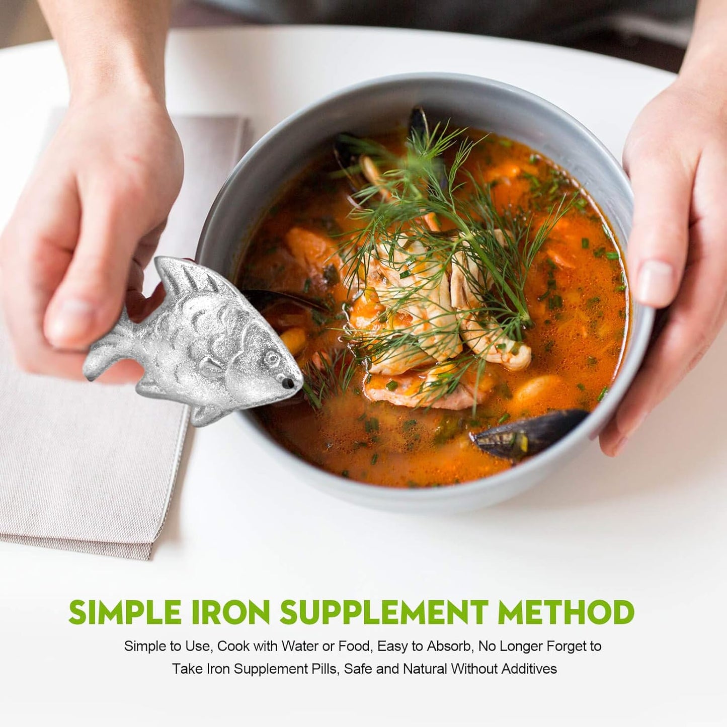 Iron Fish Cooking Tool for Iron Deficiency - Original Iron Supplement for Vegetarians, Pregnant Women, Children - Mother's Day Gift - BoostGo Australia
