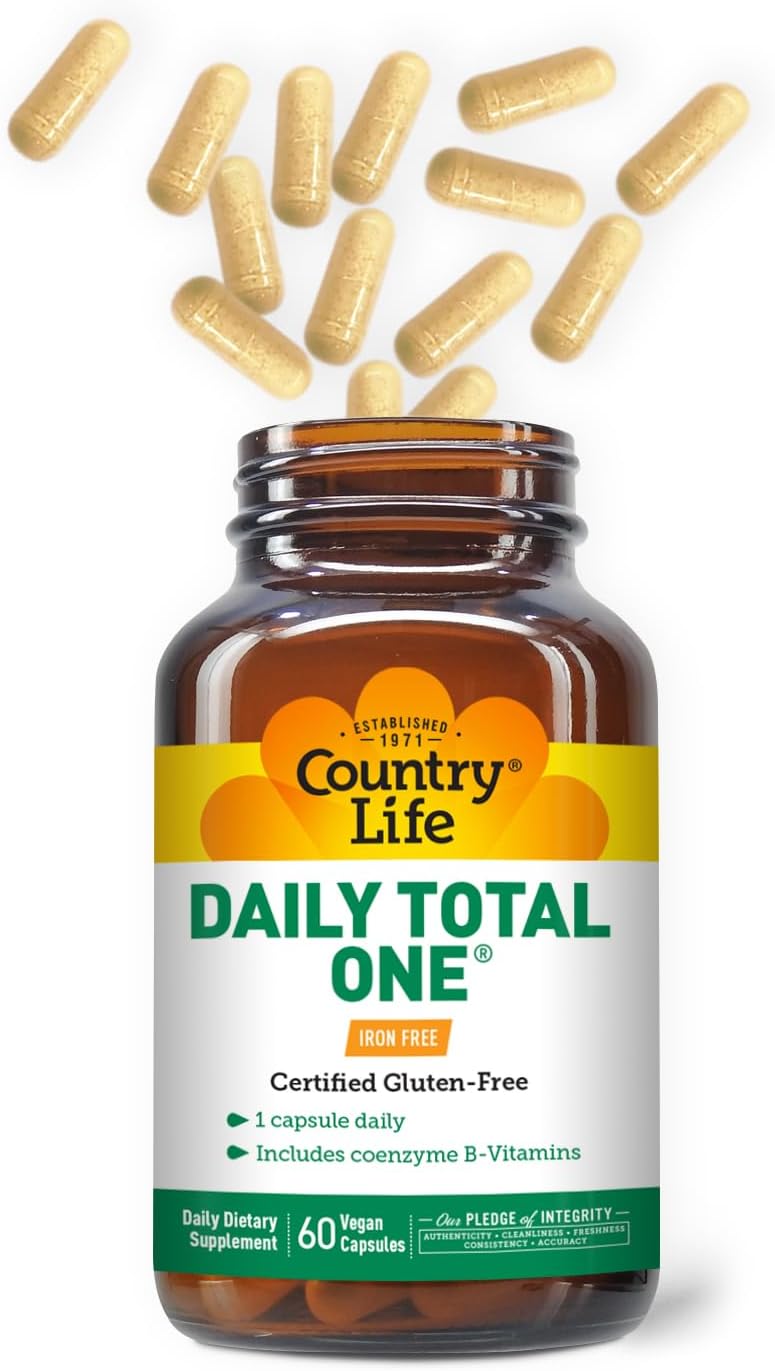 Iron-Free Daily Multivitamin for Energy Metabolism, 60 Vegan Capsules, Vitamins A, C, D, Coenzyme B-Vitamins
