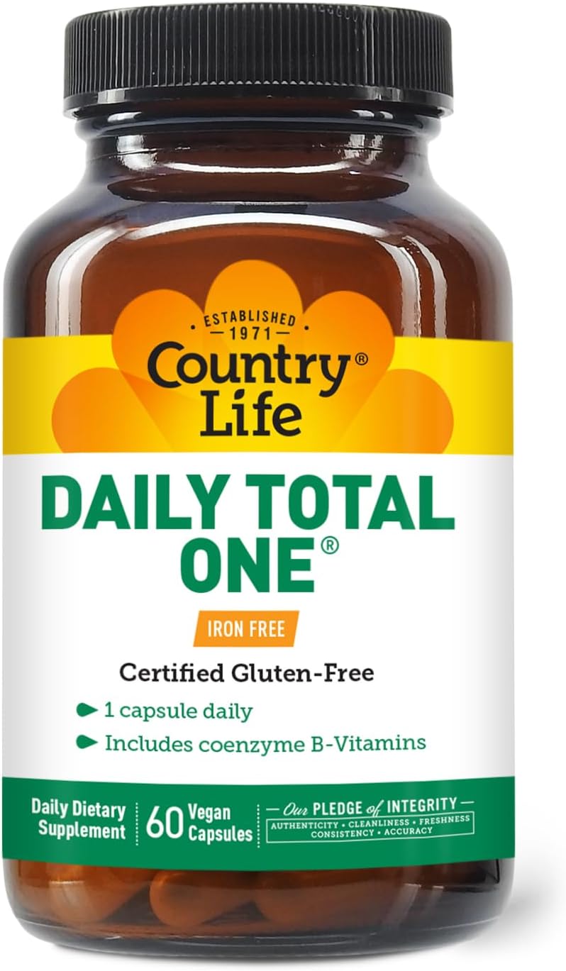 Iron-Free Daily Multivitamin for Energy Metabolism, 60 Vegan Capsules, Vitamins A, C, D, Coenzyme B-Vitamins