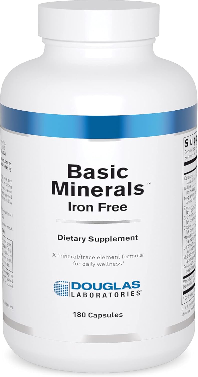 Iron-Free Mineral and Trace Element Formula for Overall Health | 180 Capsules by Douglas Laboratories