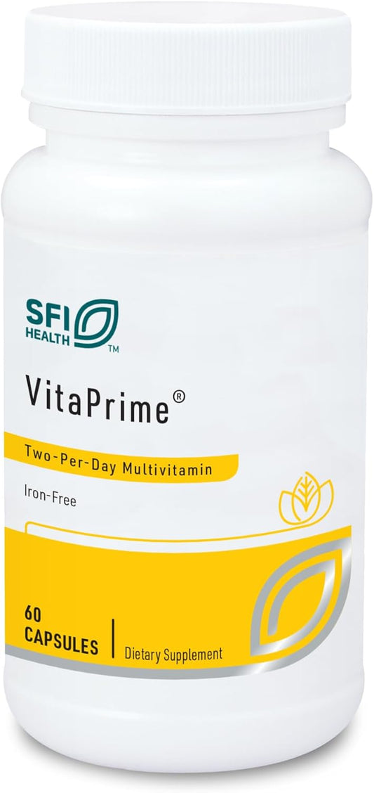 Iron-Free Multivitamin & Mineral with Methyl Folate - Klaire Labs Vitaprime (60 Capsules) - BoostGo Australia