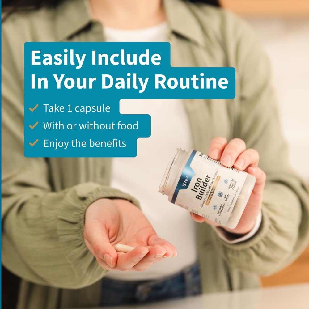 Iron Pills with 21mg Iron for Energy, Metabolism, & Digestion - Organic Nutrients, 60 Capsules - BoostGo Australia