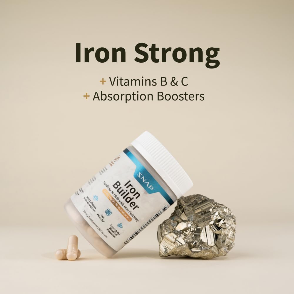 Iron Pills with 21mg Iron for Energy, Metabolism, & Digestion - Organic Nutrients, 60 Capsules - BoostGo Australia