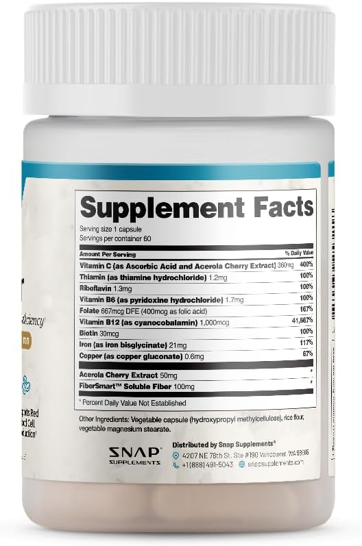 Iron Pills with 21mg Iron for Energy, Metabolism, & Digestion - Organic Nutrients, 60 Capsules - BoostGo Australia
