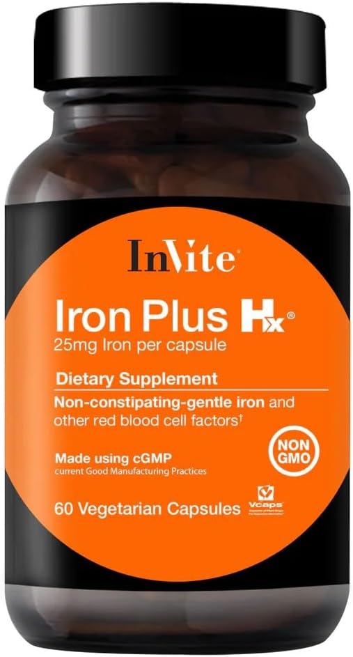 Iron Plus Hx Supplement - Boost Immune System Health - 60 Day Supply - 60 Veg Capsules