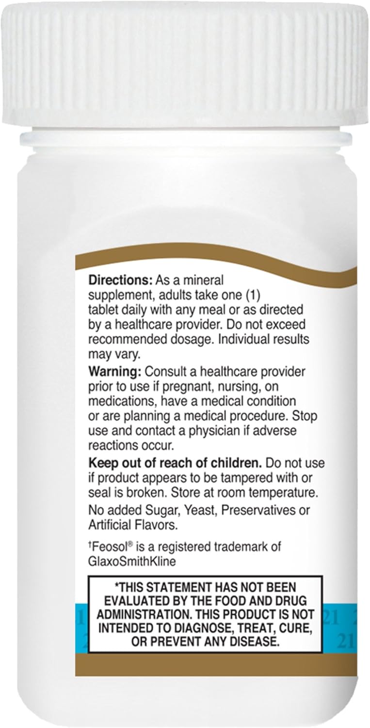 Iron Supplement Tablets with 65 mg Ferrous Sulfate - 120 Count x 2 Packs for Daily Health Support