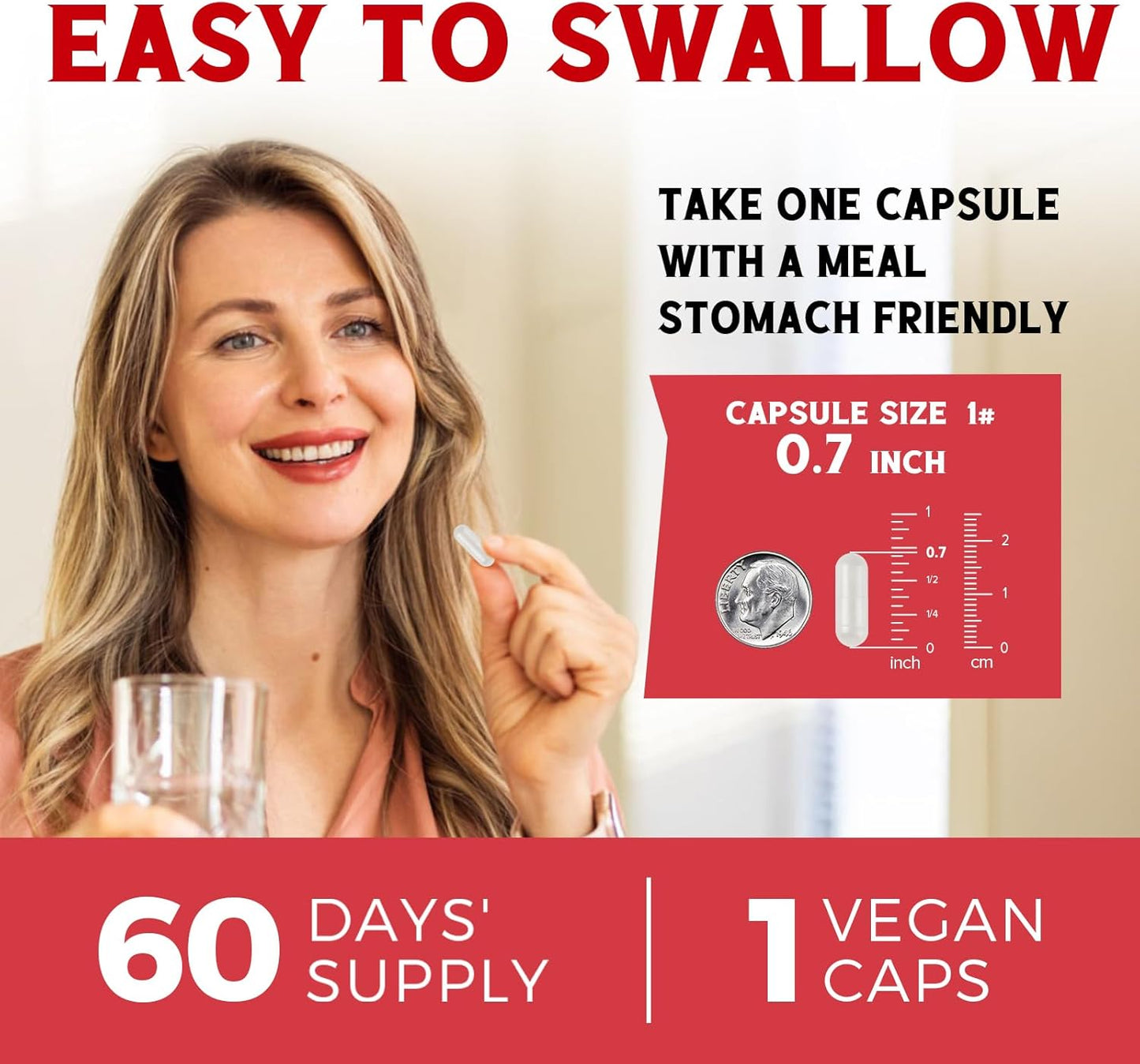 Iron Supplement with Vitamins C, B6, B12 & Folate for Men & Women - Energy & Blood Support - Non-GMO, Vegan - 60 Capsules - BoostGo Australia