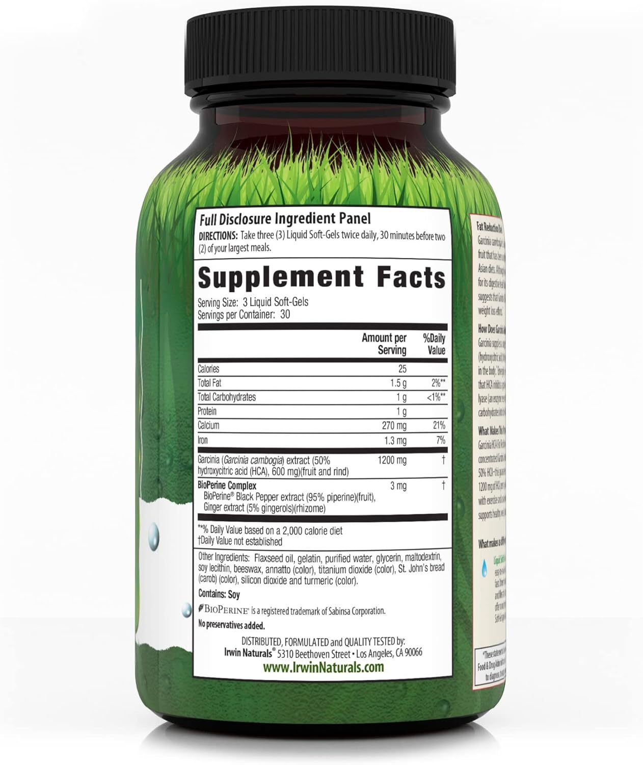 Irwin Naturals Garcinia HCA for Slimming Formula, 90 Capsules - Fat Reduction Diet Supplement