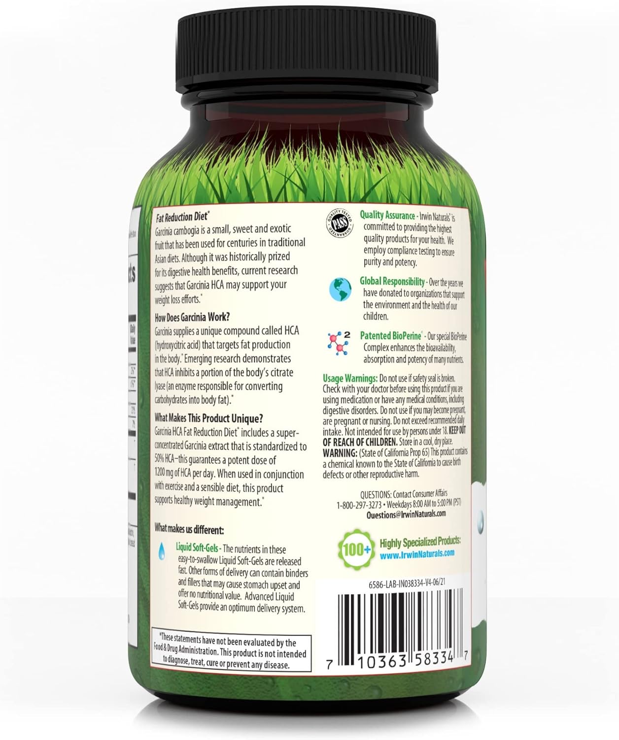 Irwin Naturals Garcinia HCA for Slimming Formula, 90 Capsules - Fat Reduction Diet Supplement