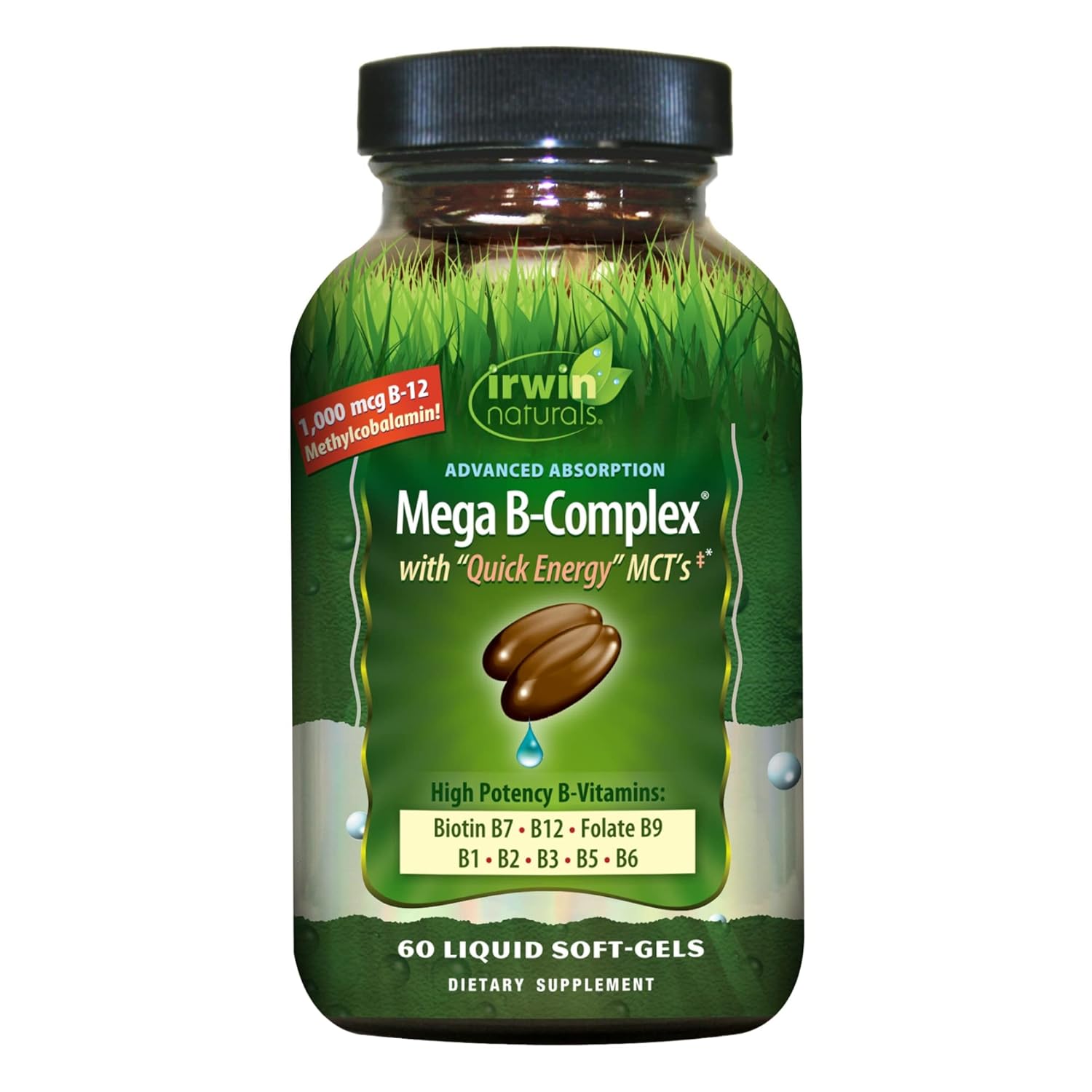 Irwin Naturals Mega Vitamin B Complex Softgels - 60 Count Bottle