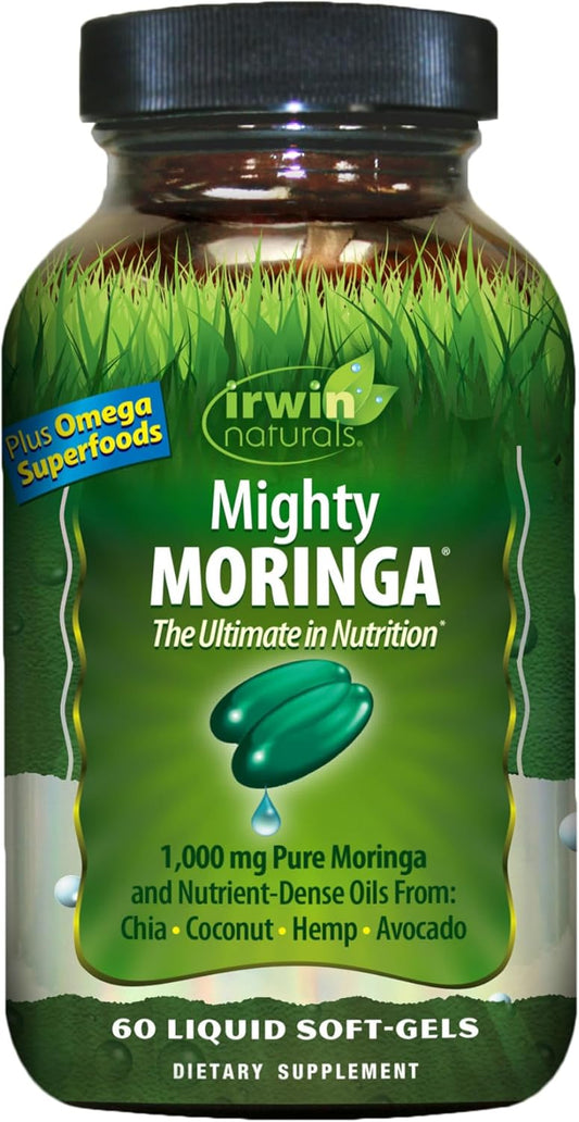 Irwin Naturals Mighty Moringa Liquid Softgels - 1,000 mg - Superfood Blend - 60 Softgels