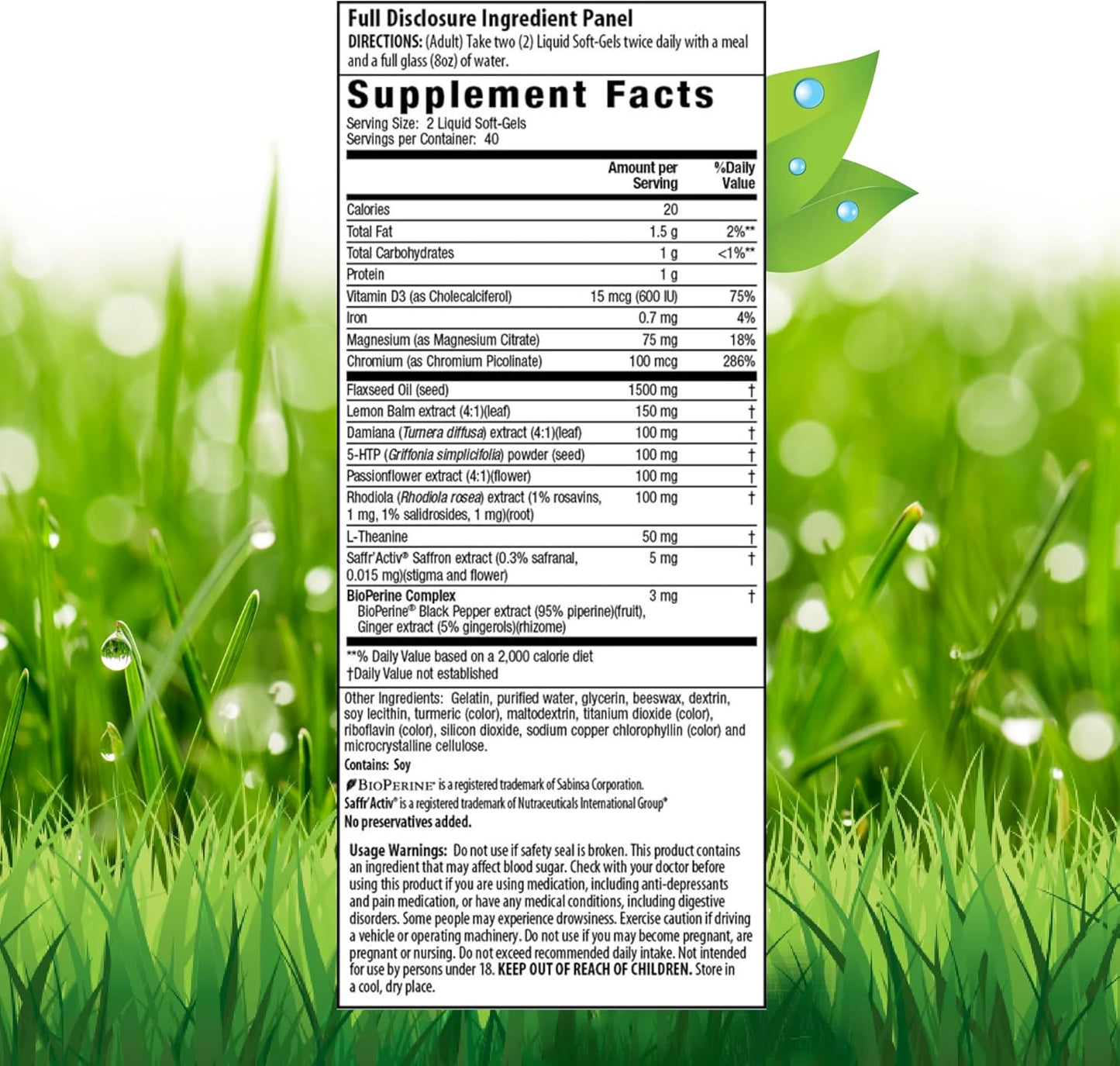 Irwin Naturals Sunny Mood with 5-HTP Liquid Soft-Gels - Promotes Emotional Well-Being and Relaxation - 80 Count