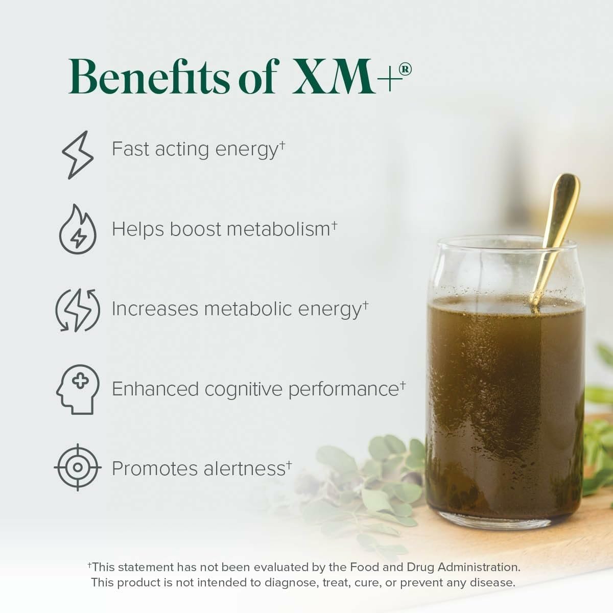 Isagenix XM+ Moringa Energy Boost Powder - Naturally Sourced Caffeine - Convenient Individual Packets - 32 Servings - Fruit Flavor