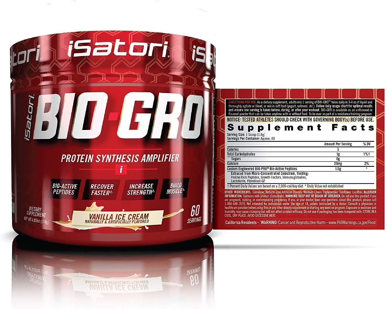 iSatori Bio-GRO and Bio-Active Whey Protein Powder Bundle - Vanilla Ice Cream and Vanilla Swirl - 90 Servings