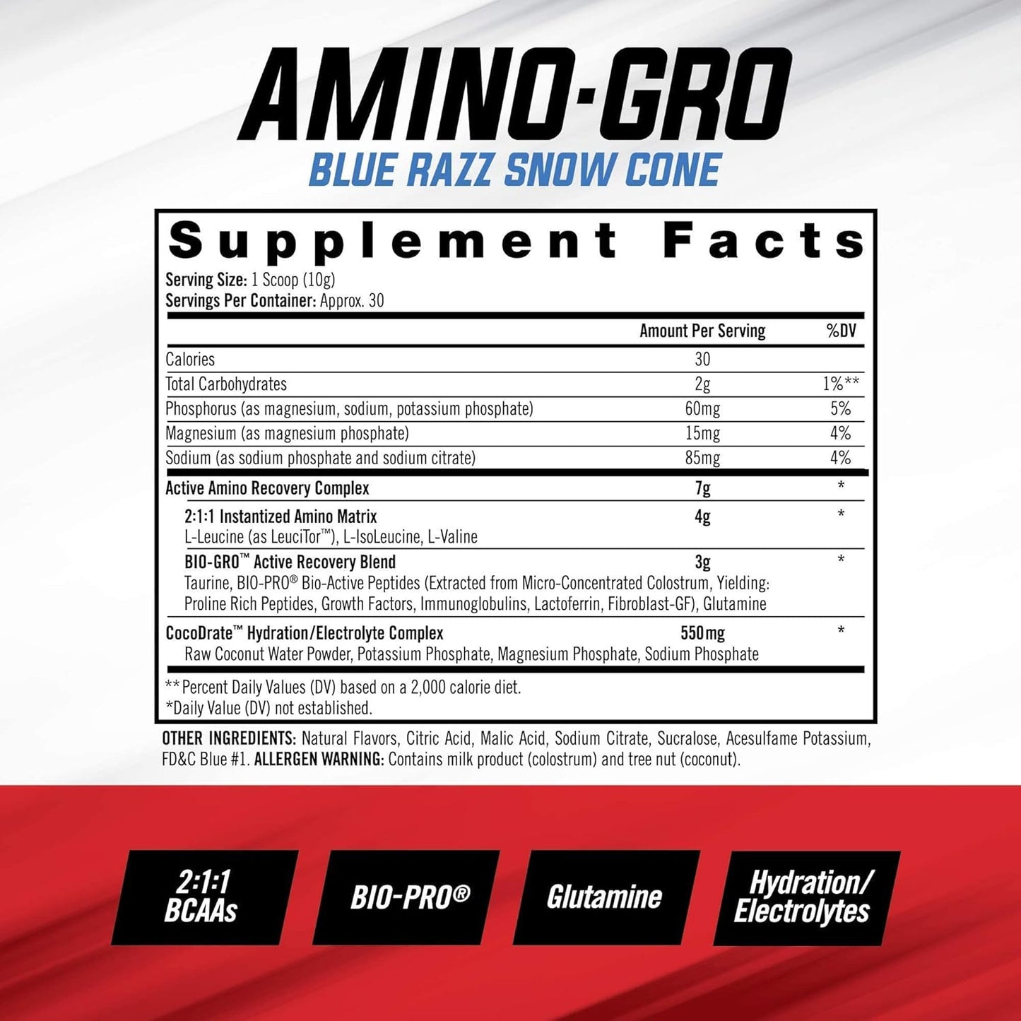 iSatori Bio-GRO Protein Synthesis Amplifier & Amino-GRO BCAA Powder Bundle - Unflavored and Blue Razz Snow Cone (90 Servings)