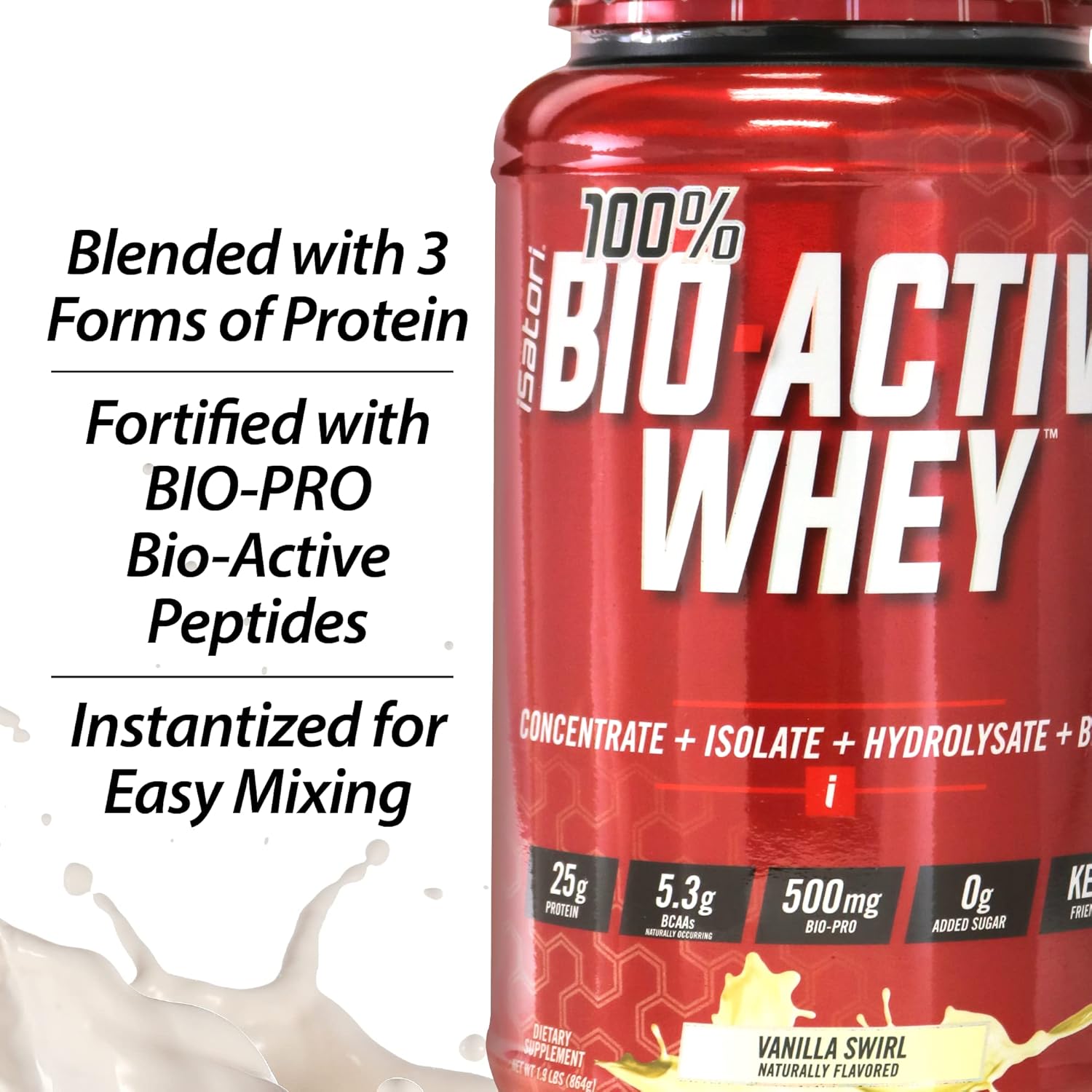 iSatori Bio-GRO Vanilla Ice Cream & Bio-Active Whey Protein Powder Combo Pack (90 Servings)