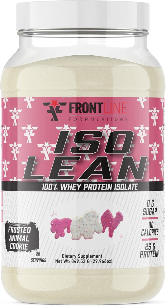 Isolean Whey Protein Isolate Powder - Fast Absorption, Low Sugar, 25g Protein, Maximize Recovery - 28 Servings, Frosted Animal Cookie Flavor