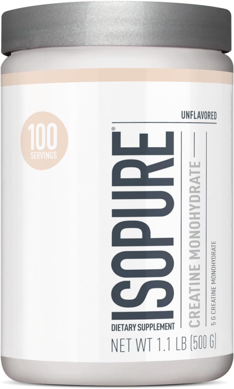 Isopure Bundle: Bovine Colostrum & Creatine Monohydrate Powder, 90 Servings + 100 Servings, 500g Total
