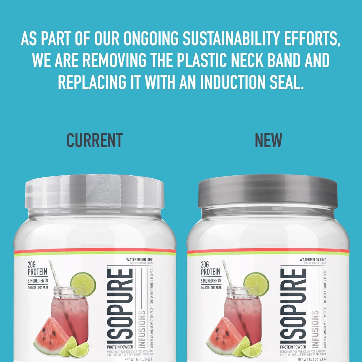 Isopure Clear Whey Isolate Protein Powder Infusions - Citrus Lemonade Flavor - 1.9 Lb, 36 Servings, 20g Protein - Lactose & Gluten Free