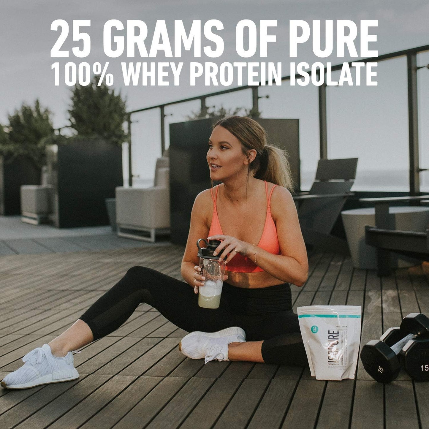 Isopure Low Carb Dark Chocolate Whey Isolate Protein Powder - 25g Protein Per Serving - Lactose and Gluten Free - 1 Lb Size - 14 Servings