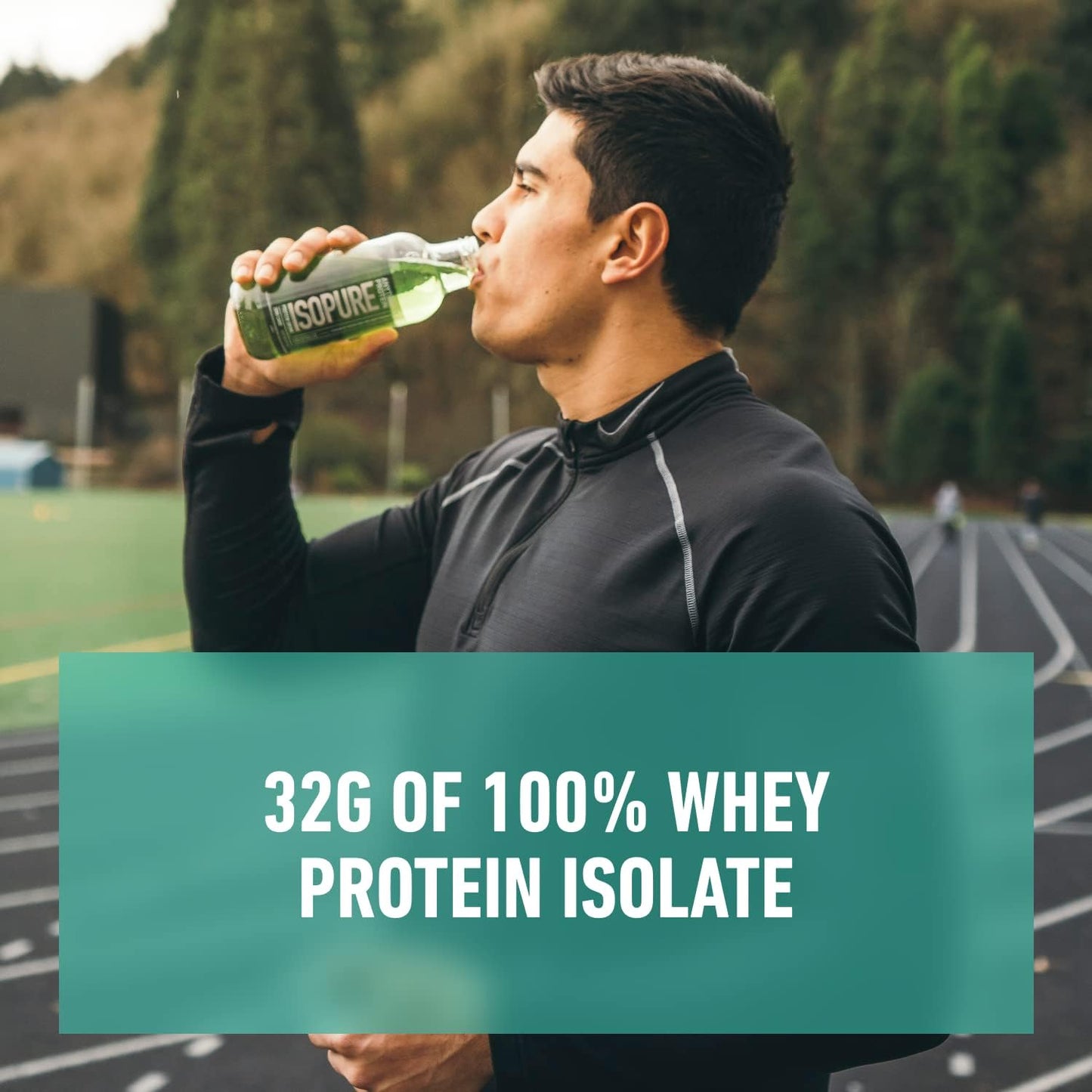 Isopure Zero Carb Blue Raspberry Whey Protein Isolate Drink, 32g Protein, 16 Fl Oz (12 Pack)
