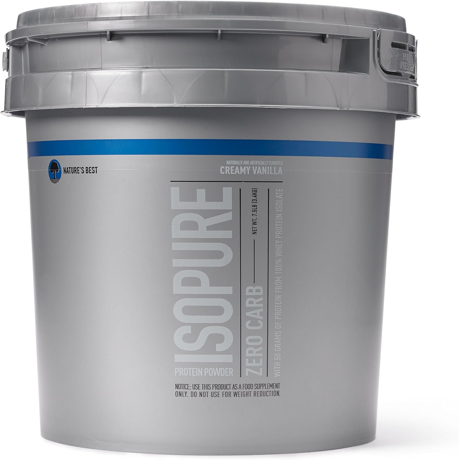 Isopure Zero Carb Whey Isolate Protein Powder, Creamy Vanilla Flavor, Lactose & Gluten Free, 25g Protein Per Serving - 7.5lbs