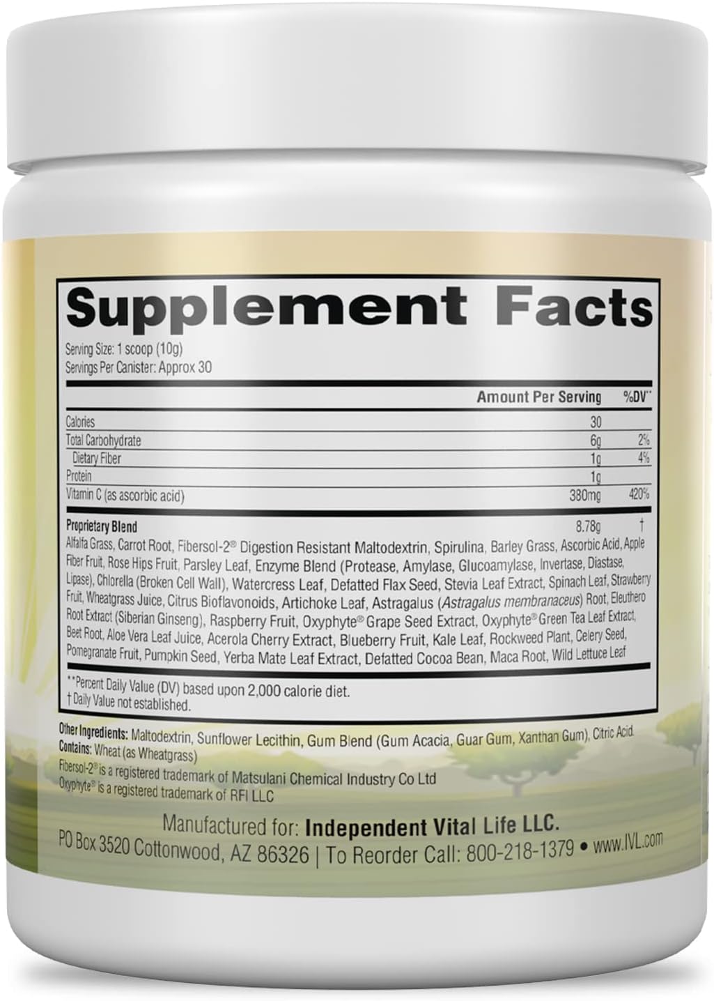 IVL All Day Energy Greens Superfood Supplement Powder Mix Drink - Super Greens Blend for Optimal Nutrition, Energy & Digestion - Green Juice Boost