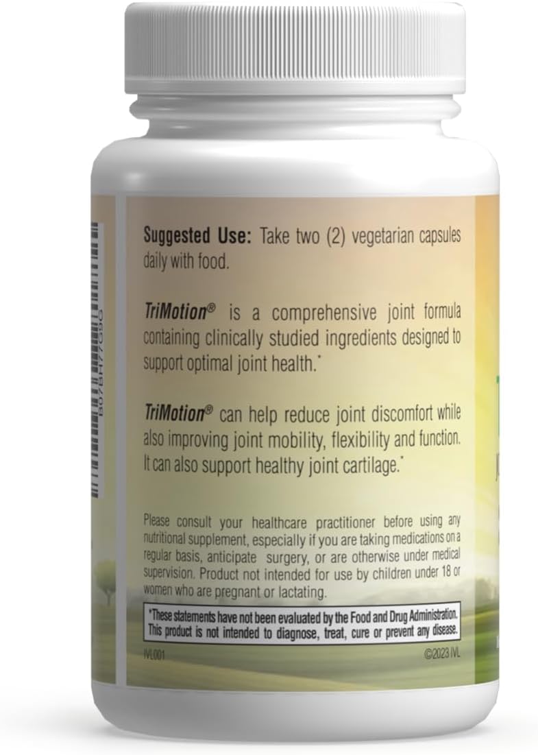 IVL TriMotion Joint Health Formula - Natural Relief for Joint Pain & Stiffness, Enhances Mobility & Flexibility - Effective for Active Adults (60 Capsules)