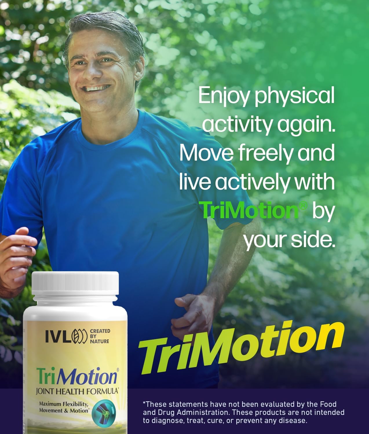 IVL TriMotion Joint Health Formula - Natural Relief for Joint Pain & Stiffness, Enhances Mobility & Flexibility - Effective for Active Adults (60 Capsules)