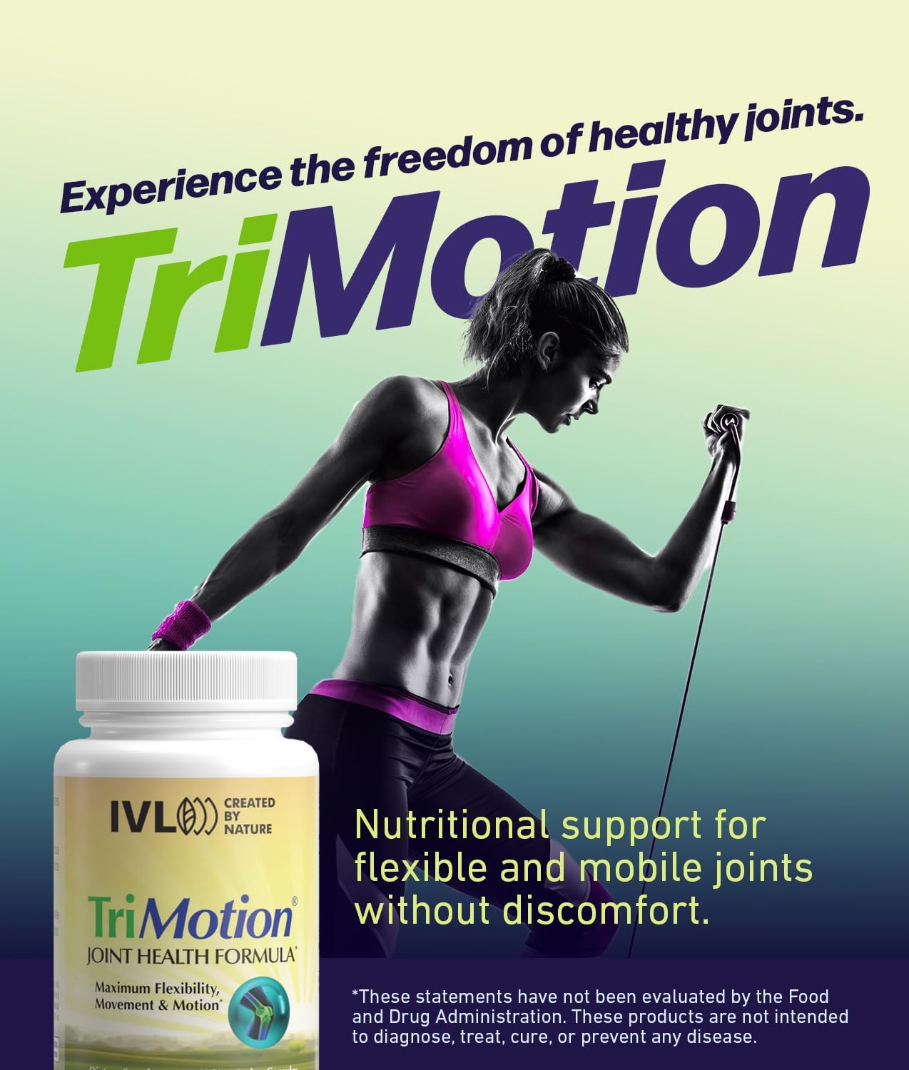 IVL TriMotion Joint Health Formula - Natural Relief for Joint Pain & Stiffness, Enhances Mobility & Flexibility - Effective for Active Adults (60 Capsules)
