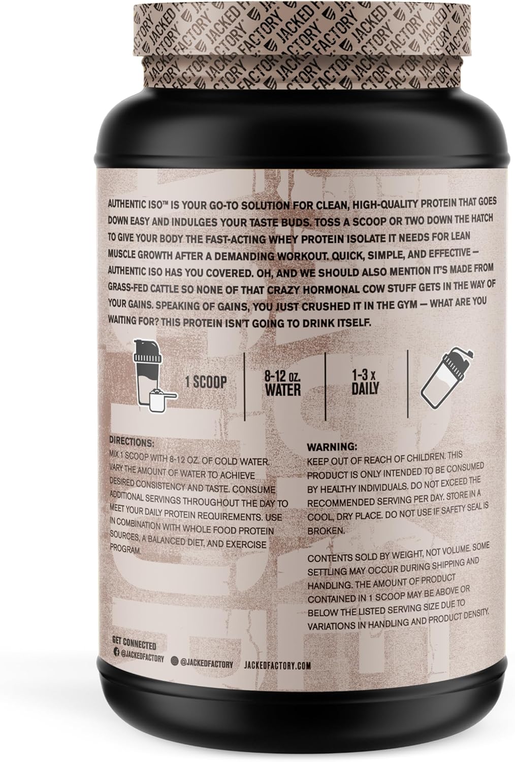 Jacked Factory Grass Fed Whey Protein Isolate Powder - Low Carb, Non-GMO Muscle Building Protein with No Fillers - Cookies & Cream and Vanilla Oatmeal Cookie Flavors - 30 Servings