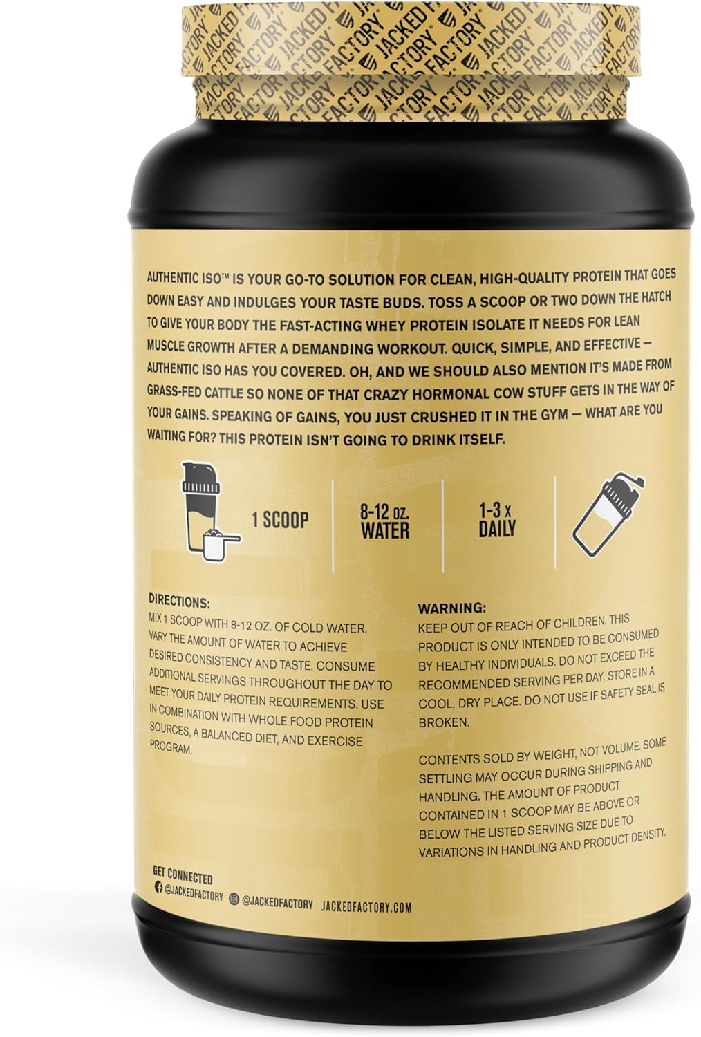 Jacked Factory Grass-Fed Whey Protein Isolate Powder - Low Carb, Non-GMO Muscle Building Protein (Chocolate & Vanilla, 30sv)