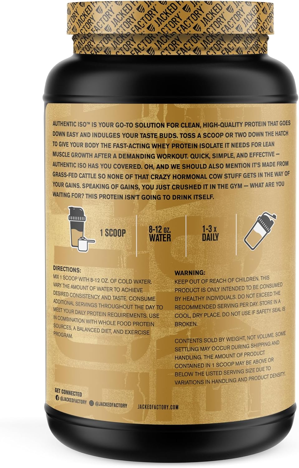 Jacked Factory Grass Fed Whey Protein Isolate Powder - Low Carb, Non-GMO Muscle Building Protein with No Fillers - Cookies & Cream and Vanilla Oatmeal Cookie Flavors - 30 Servings