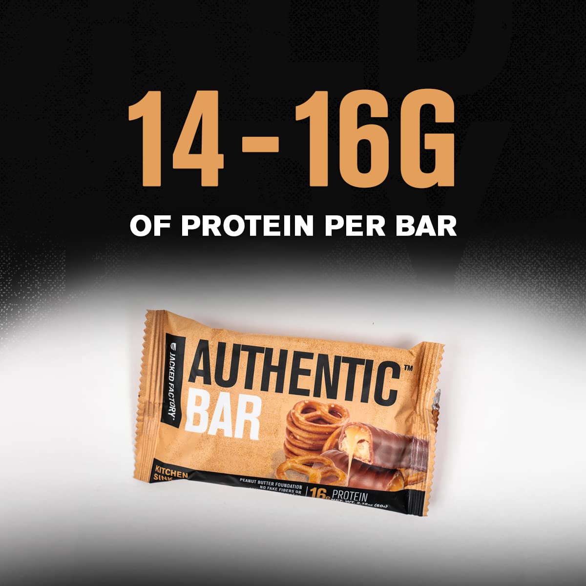 Jacked Factory Kitchen Sink Protein Bars - 16g Whey Isolate, Natural Honey Sweetened, Peanut Butter Base | 12 Pack - BoostGo Australia