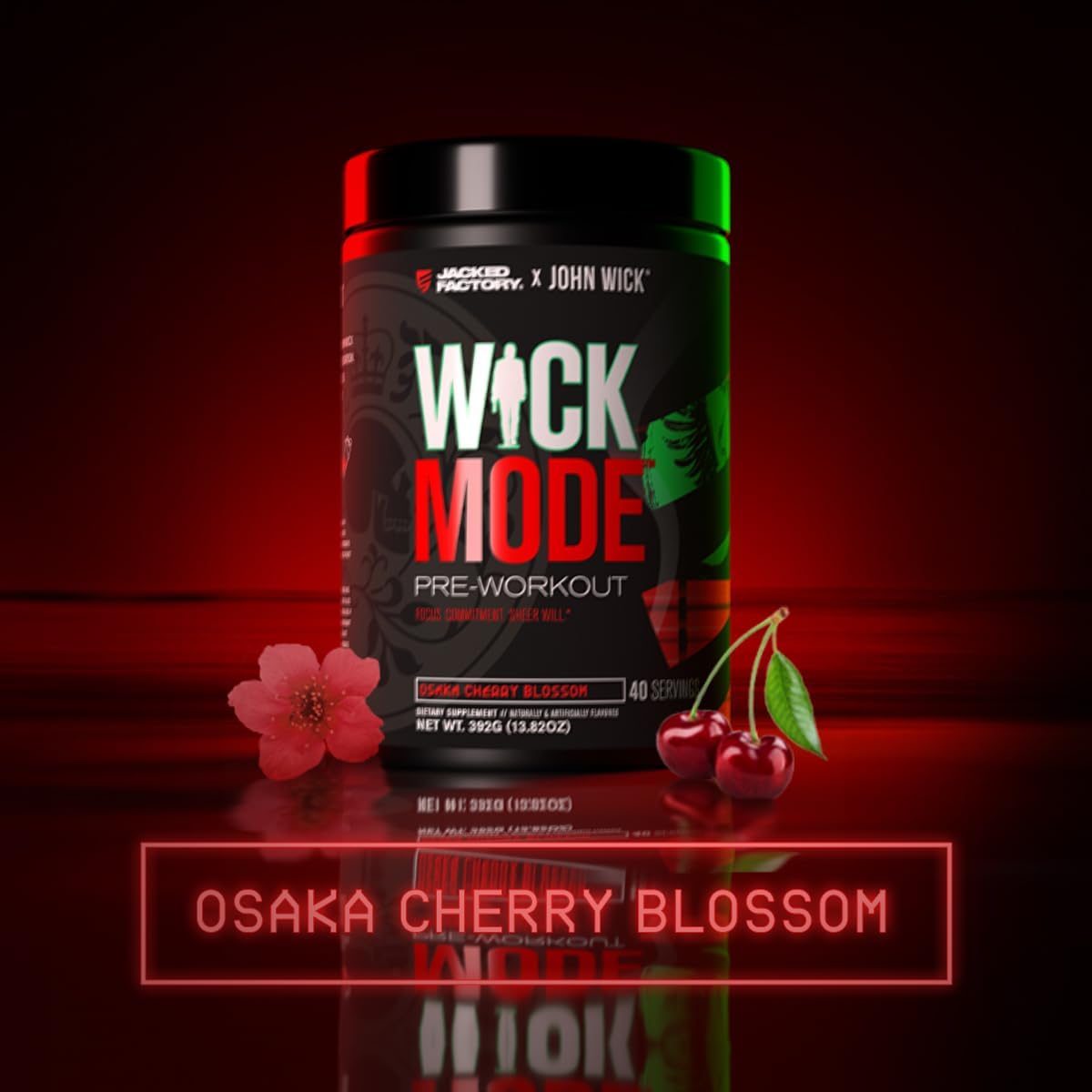 Jacked Factory X John Wick - Wick Mode Pre Workout Powder - Intense Energy and Focus - 120 Servings (3-Pack) - BoostGo Australia