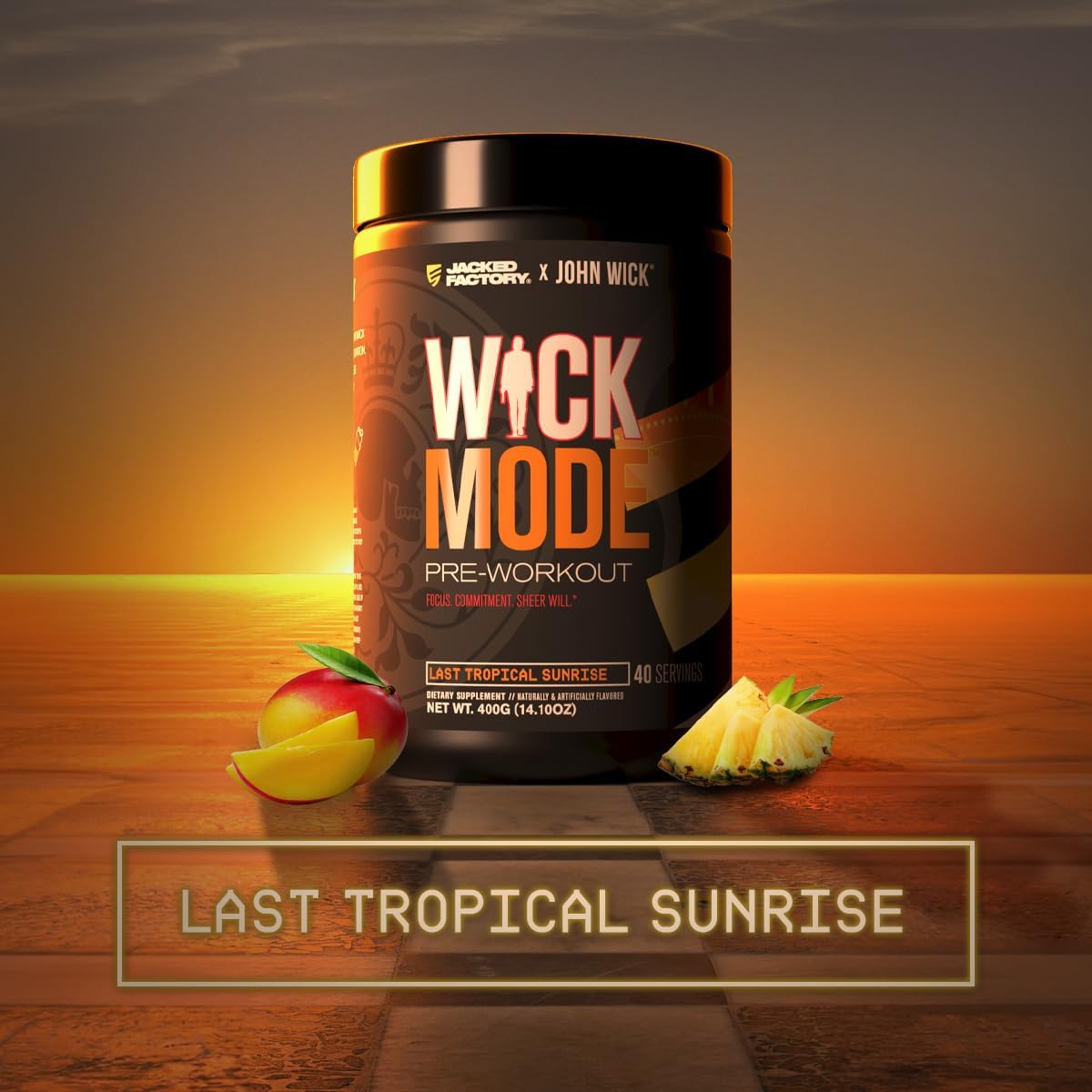 Jacked Factory X John Wick - Wick Mode Pre Workout Powder - Intense Energy and Focus - 120 Servings (3-Pack) - BoostGo Australia