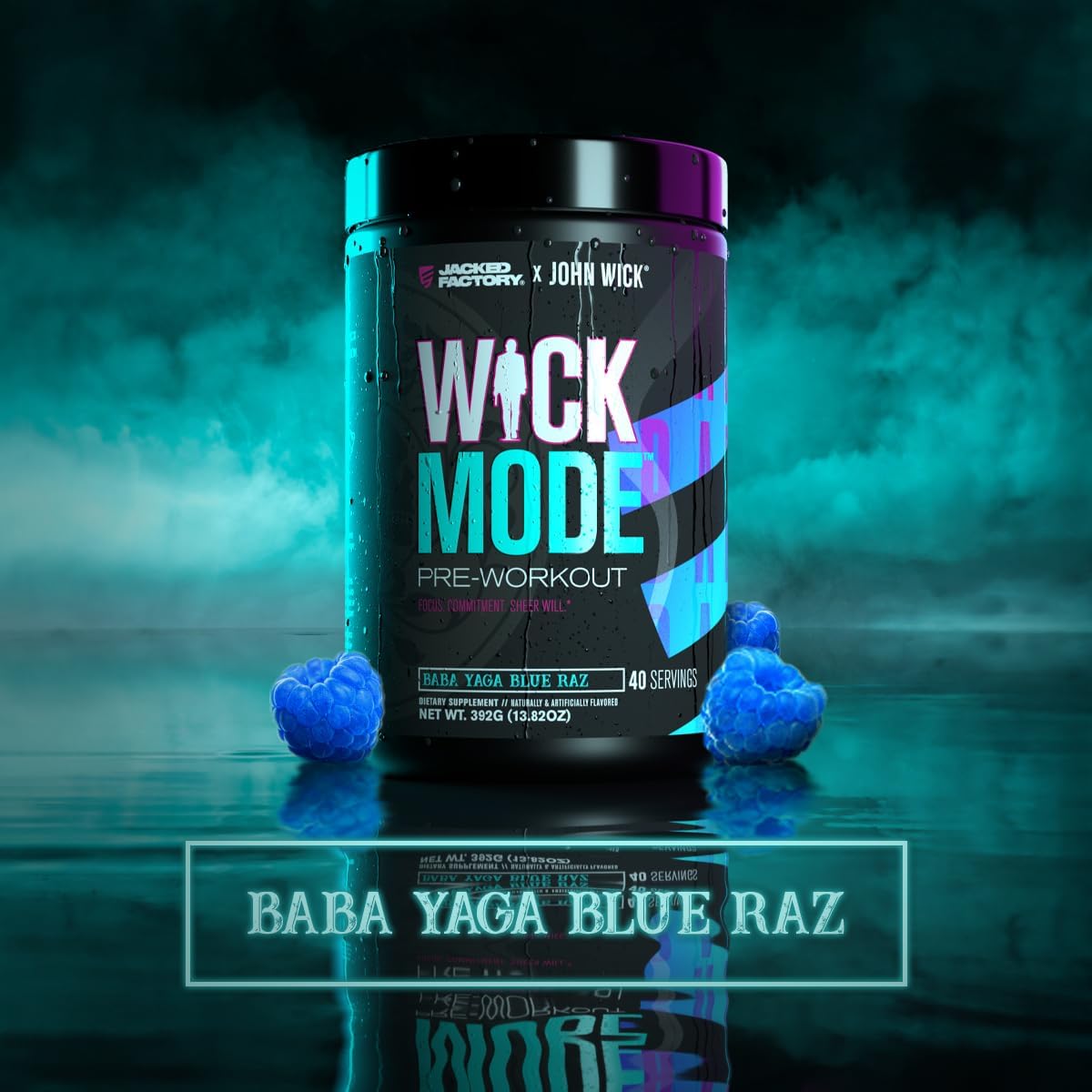 Jacked Factory X John Wick - Wick Mode Pre Workout Powder - Intense Energy and Focus - 120 Servings (3-Pack) - BoostGo Australia