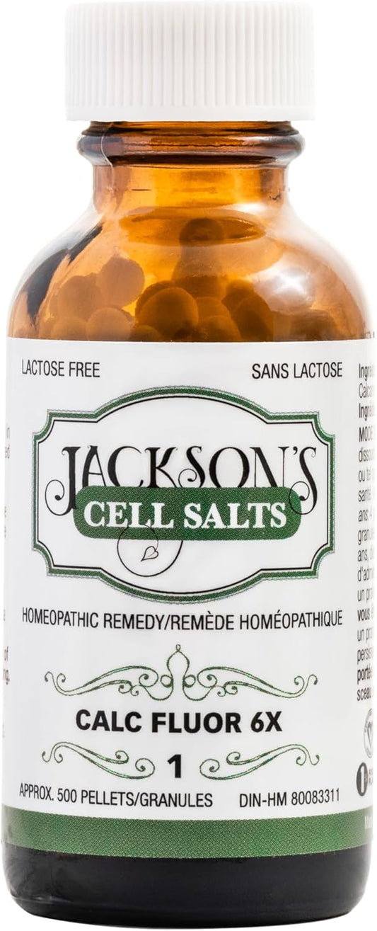 Jackson's #1 Calc fluor 6X (500 pellets) - Vegan & Lactose-Free Schuessler Tissue Cell Salt