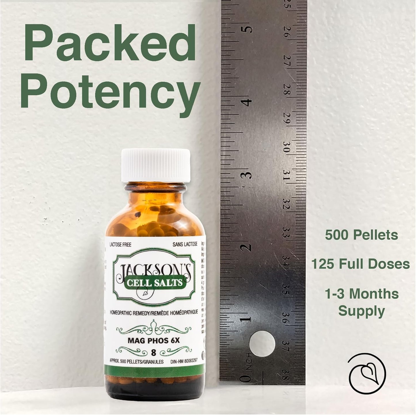 Jackson's Cell Salt #8 Mag Phos 6X - 500 Pellets - Vegan & Lactose-Free Magnesia Phosphorica