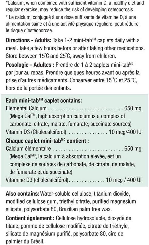 Jamieson Mega Cal Calcium Supplement with Vitamin D - Bone Health Support