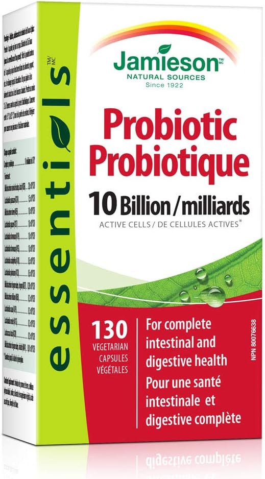 Jamieson Probiotic Supplement with 10 Billion Active Cells - 130 Vegetarian Capsules