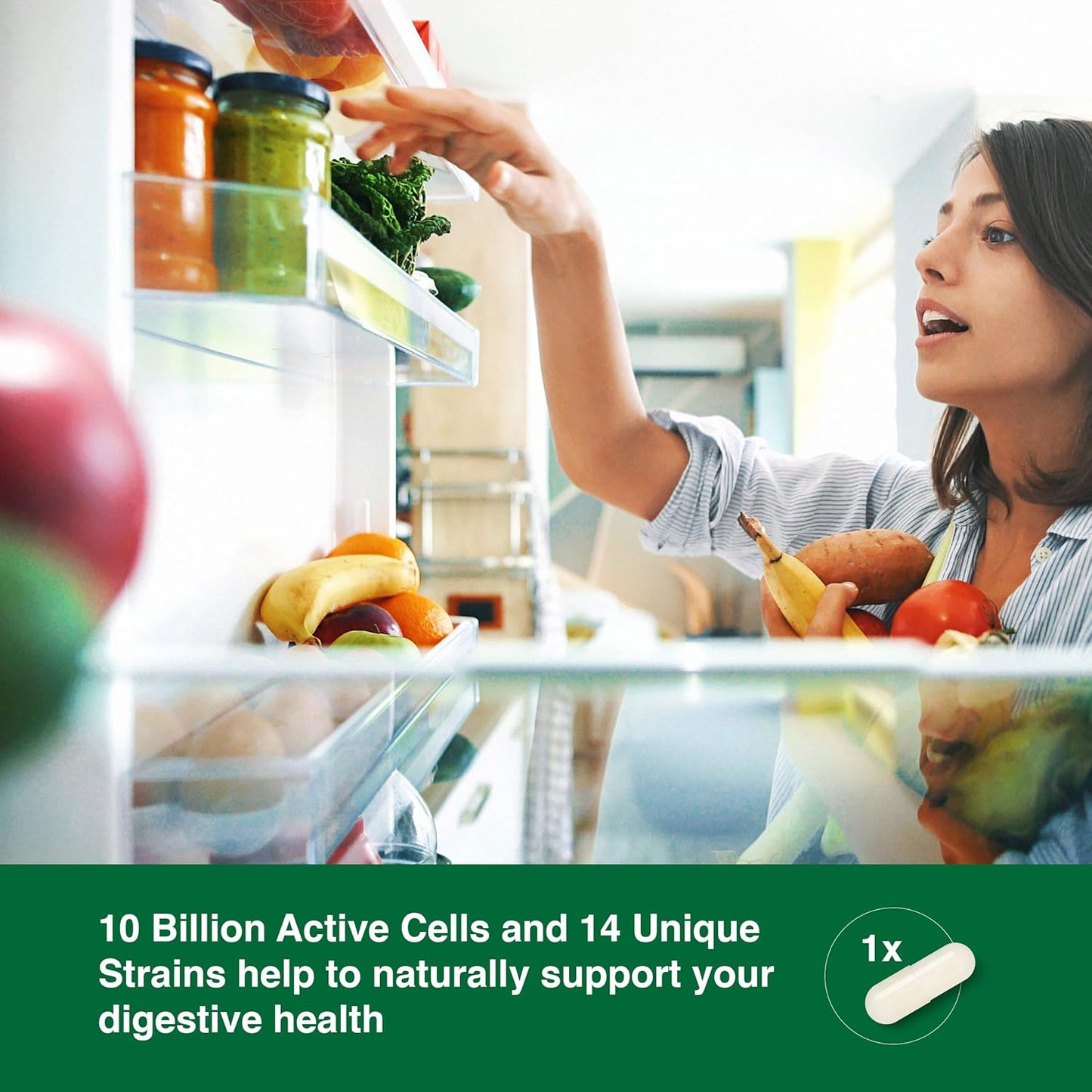 Jamieson Probiotics 10 Billion - Daily Digestive Health Supplement for Men and Women - Supports Gut Health and Immune System (60 Capsules)