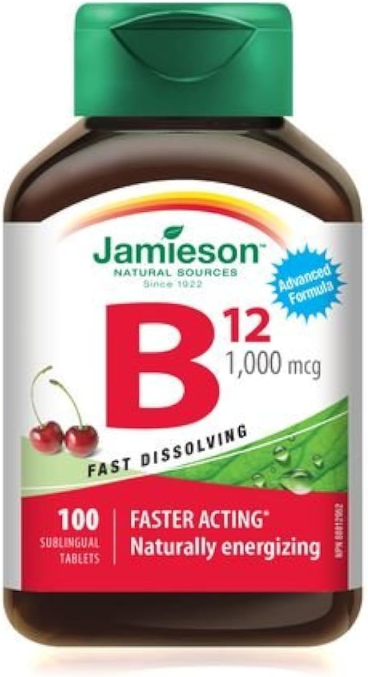 Jamieson Vitamin B12 Methylcobalamin Sublingual Tablets - 1,000 mcg, 100 Fast Dissolving Tablets